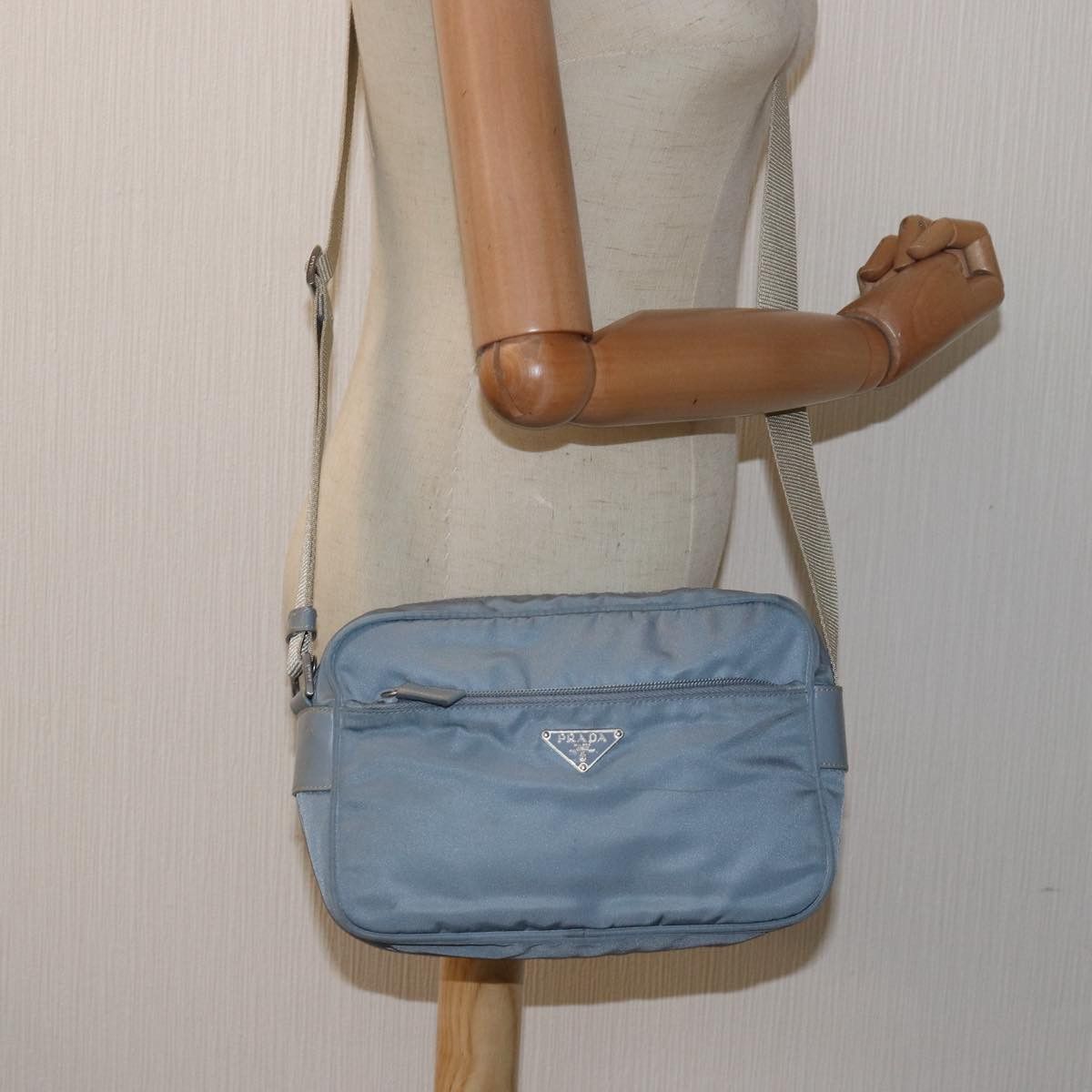 Prada Tessuto Blue Leather Shoulder Bag (Pre-Owned) Size ONE SIZE - 8 Thumbnail
