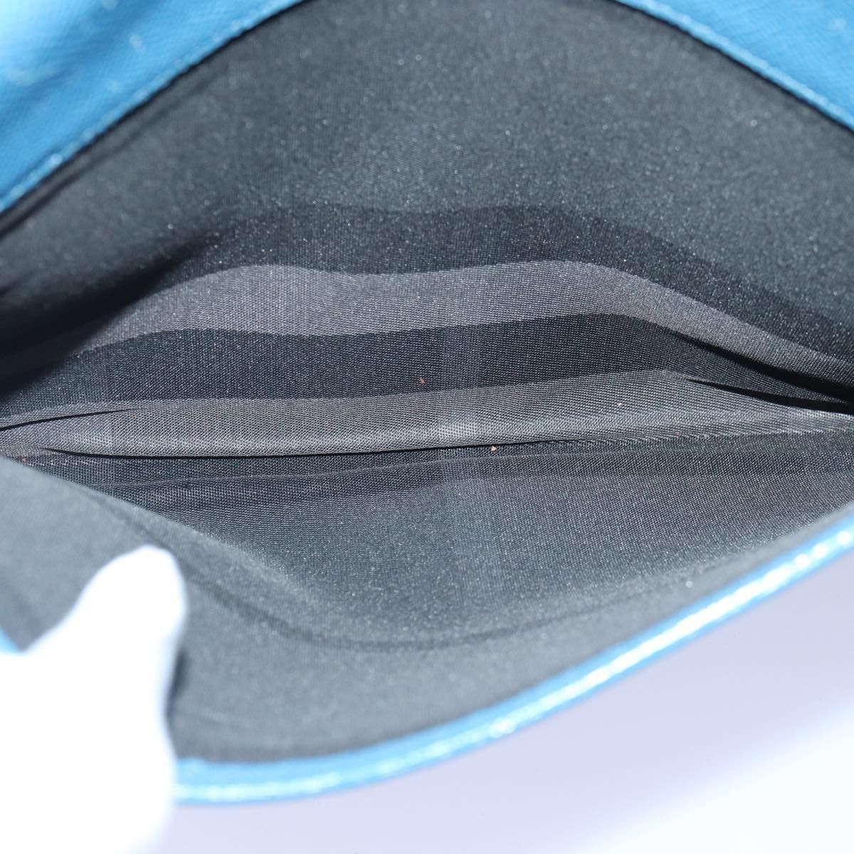 Burberry Blue Leather Clutch Bag (Pre-Owned) Size ONE SIZE - 9 Thumbnail