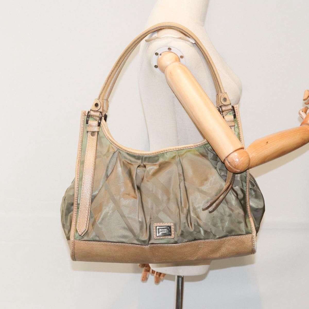 Burberry Smoke Check Khaki Synthetic Shoulder Bag (Pre-Owned) Size ONE SIZE - 15 Thumbnail