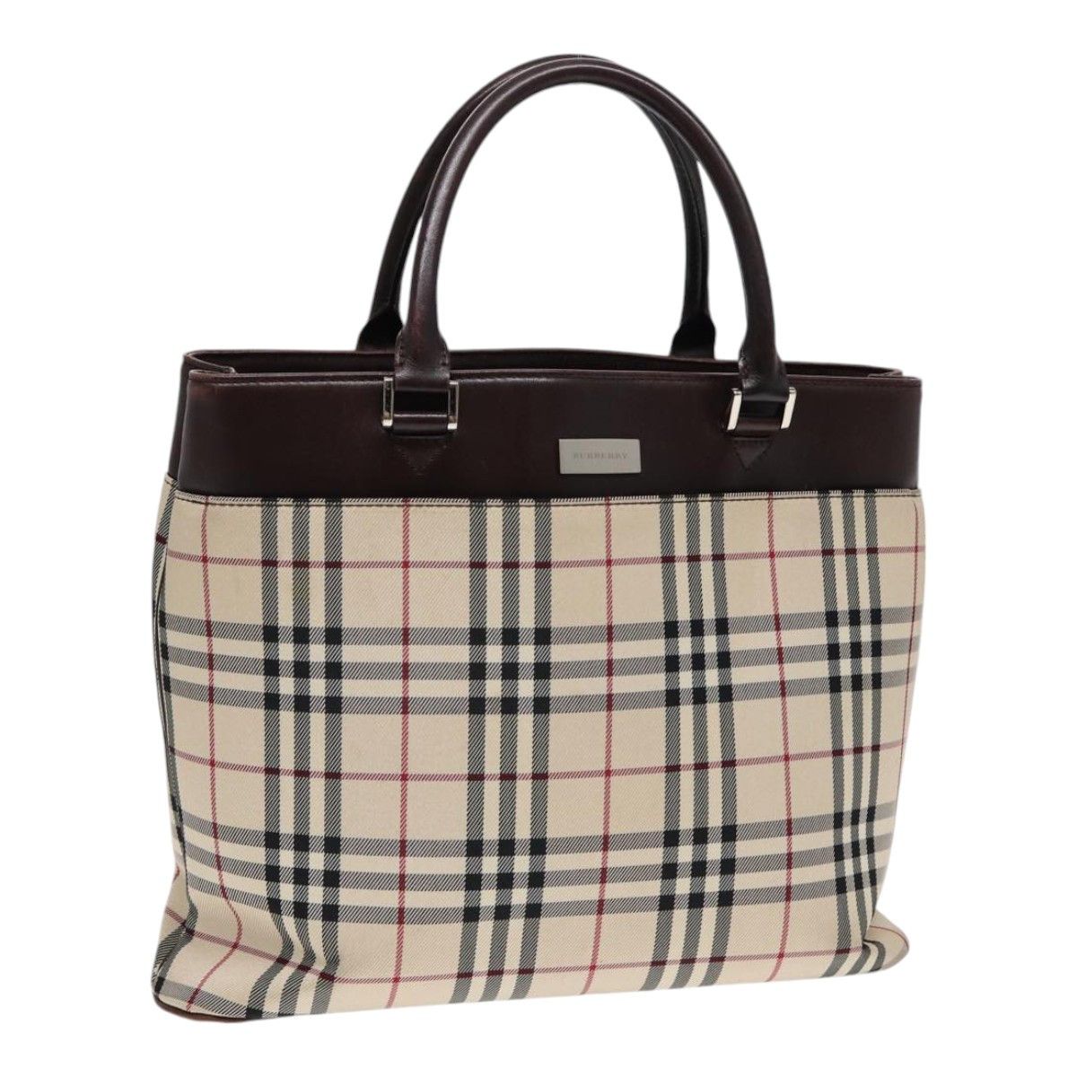 Burberry Nova Check Beige Canvas Handbag (Pre-Owned) Size ONE SIZE - 14 Thumbnail