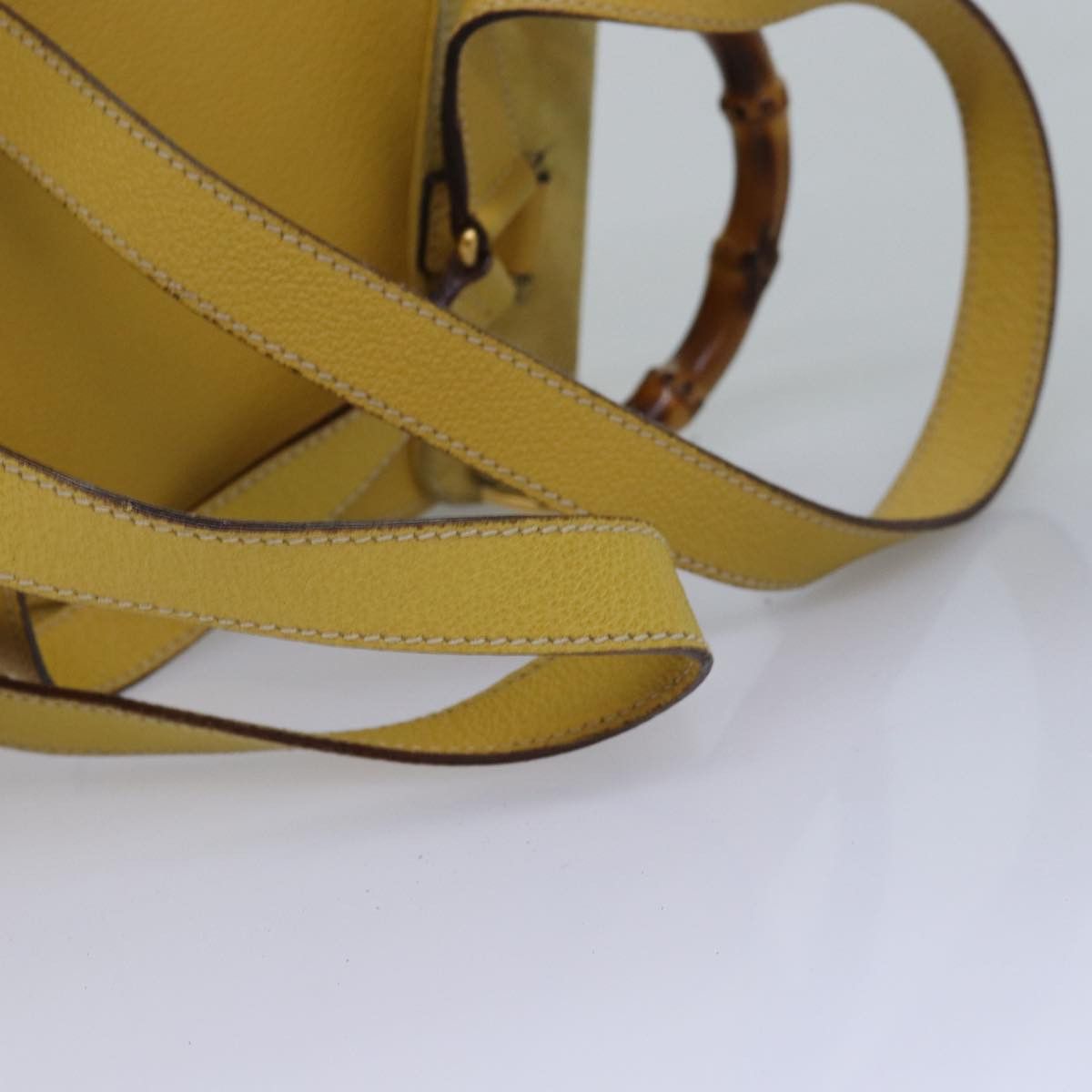 Gucci Bamboo Yellow Suede Backpack Bag (Pre-Owned) Size ONE SIZE - 13 Thumbnail