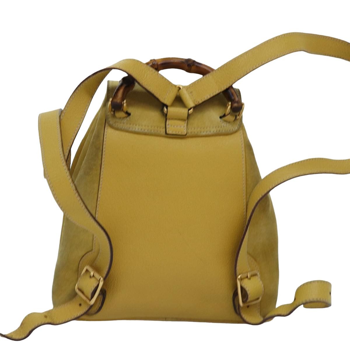 Gucci Bamboo Yellow Suede Backpack Bag (Pre-Owned) Size ONE SIZE - 2 Thumbnail