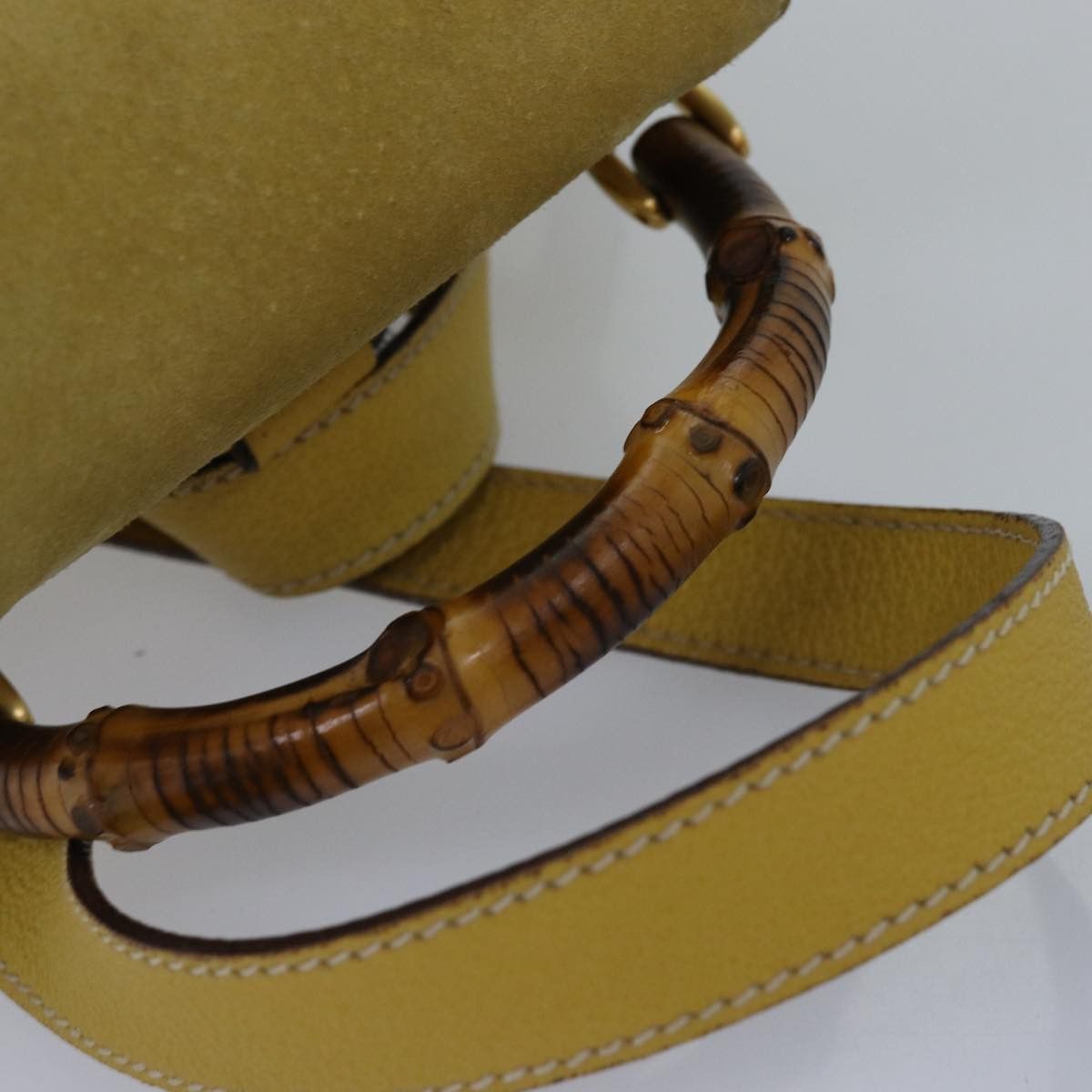 Gucci Bamboo Yellow Suede Backpack Bag (Pre-Owned) Size ONE SIZE - 11 Thumbnail