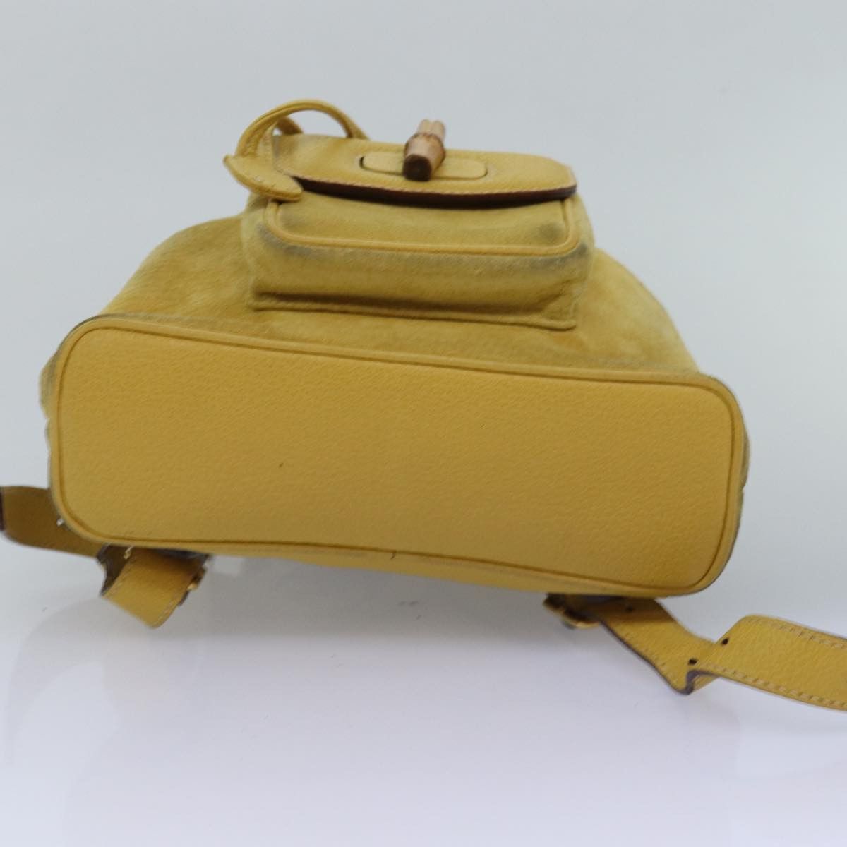 Gucci Bamboo Yellow Suede Backpack Bag (Pre-Owned) Size ONE SIZE - 3 Thumbnail
