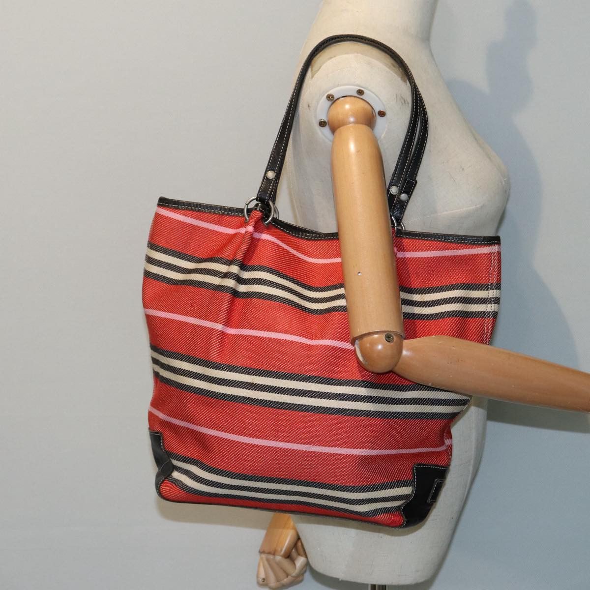 Burberry Red Canvas Tote Bag (Pre-Owned) Size ONE SIZE - 12 Thumbnail