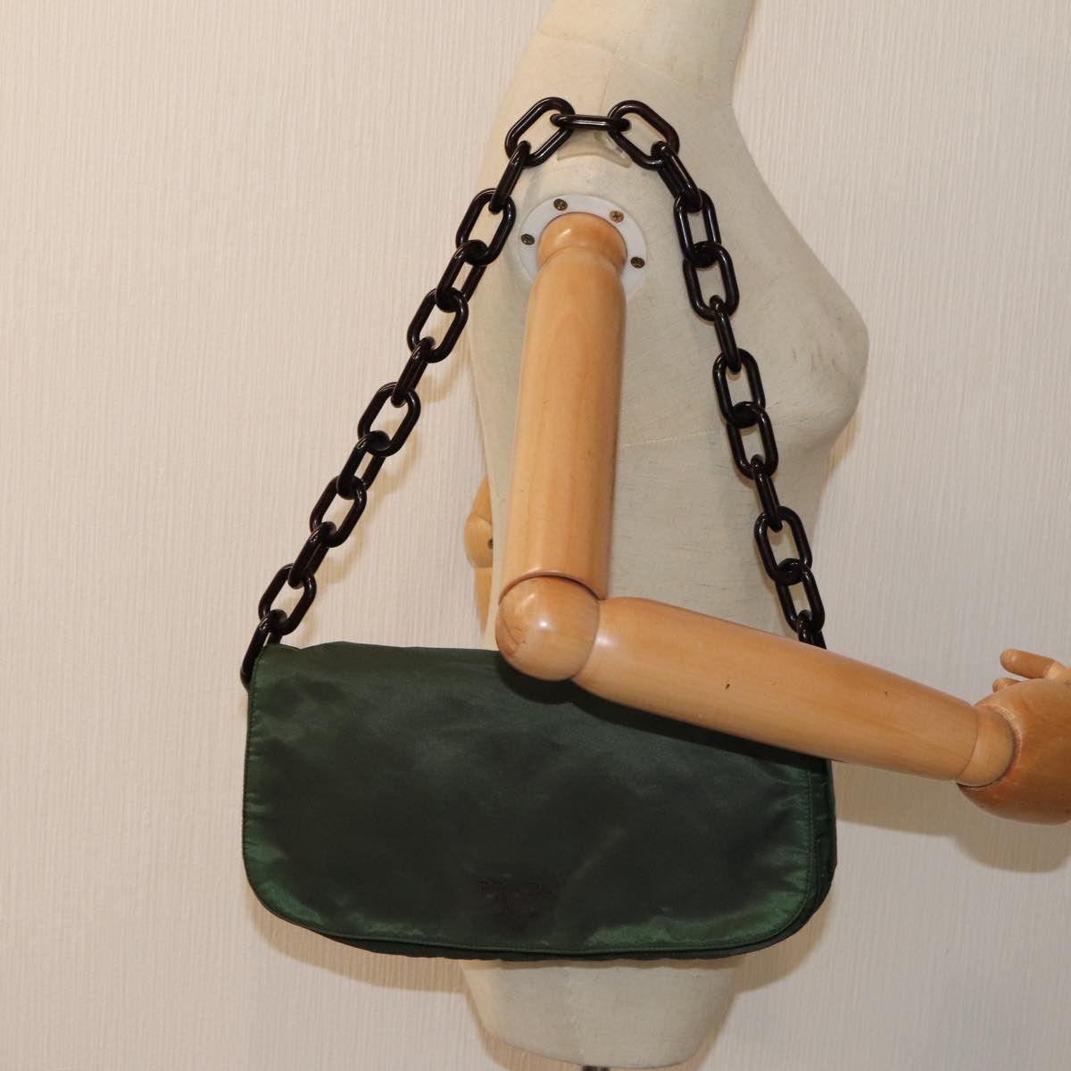 Prada Tessuto Green Synthetic Shoulder Bag (Pre-Owned) Size ONE SIZE - 20 Thumbnail
