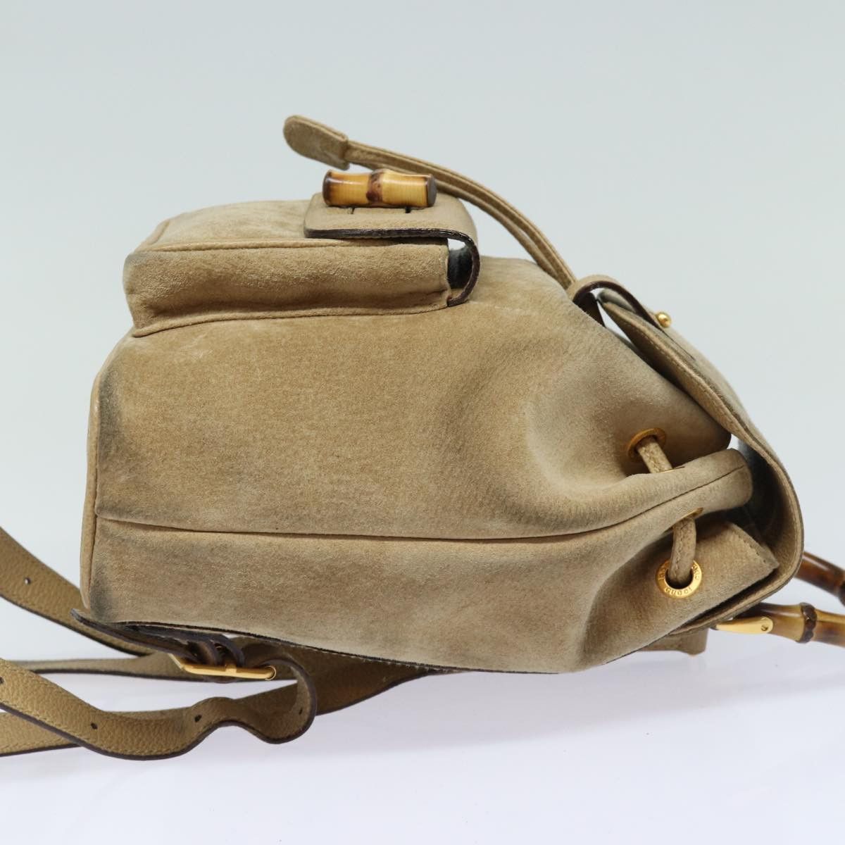 Gucci Bamboo Beige Suede Backpack Bag (Pre-Owned) Size ONE SIZE - 10 Thumbnail