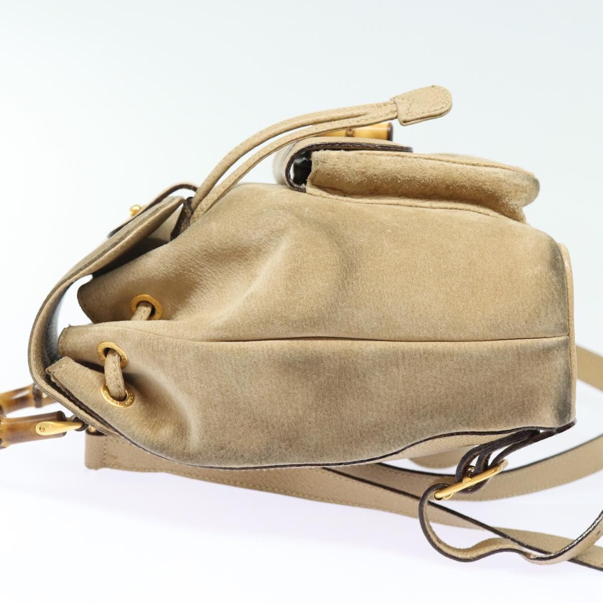 Gucci Bamboo Beige Suede Backpack Bag (Pre-Owned) Size ONE SIZE - 11 Thumbnail
