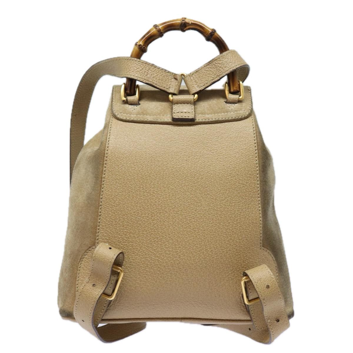 Gucci Bamboo Beige Suede Backpack Bag (Pre-Owned) Size ONE SIZE - 2 Thumbnail