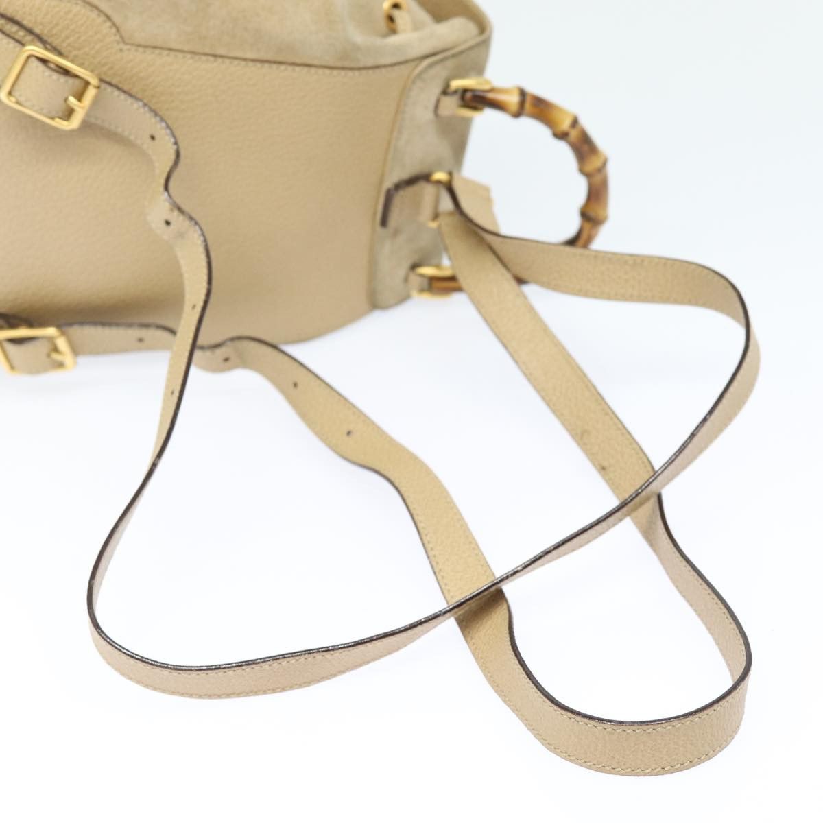 Gucci Bamboo Beige Suede Backpack Bag (Pre-Owned) Size ONE SIZE - 14 Thumbnail