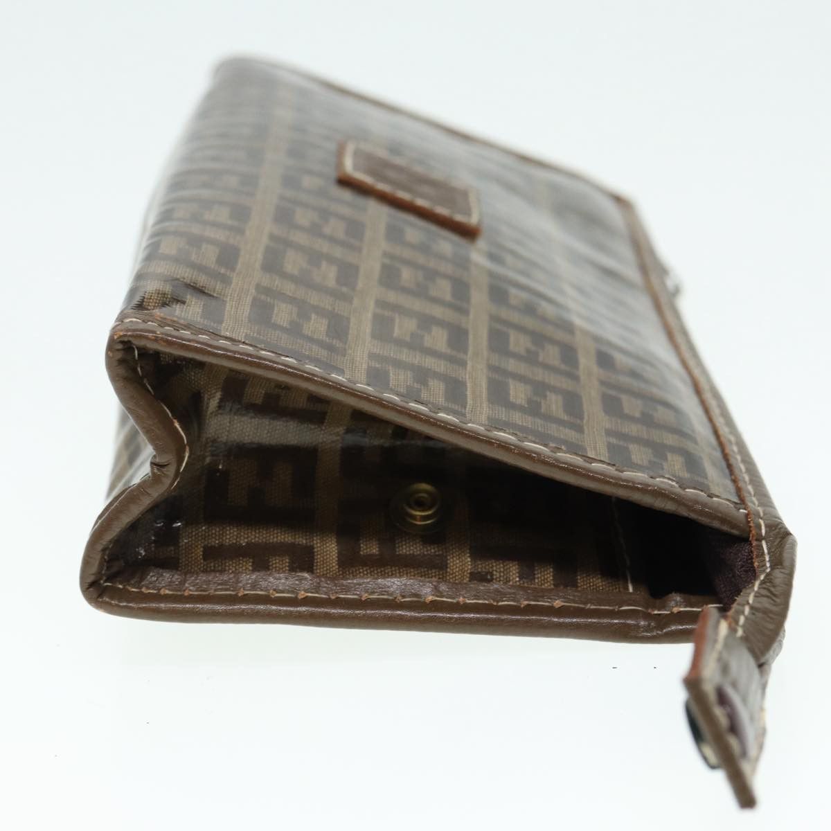 Fendi Zucchino Brown Canvas Clutch Bag (Pre-Owned) Size ONE SIZE - 3 Thumbnail