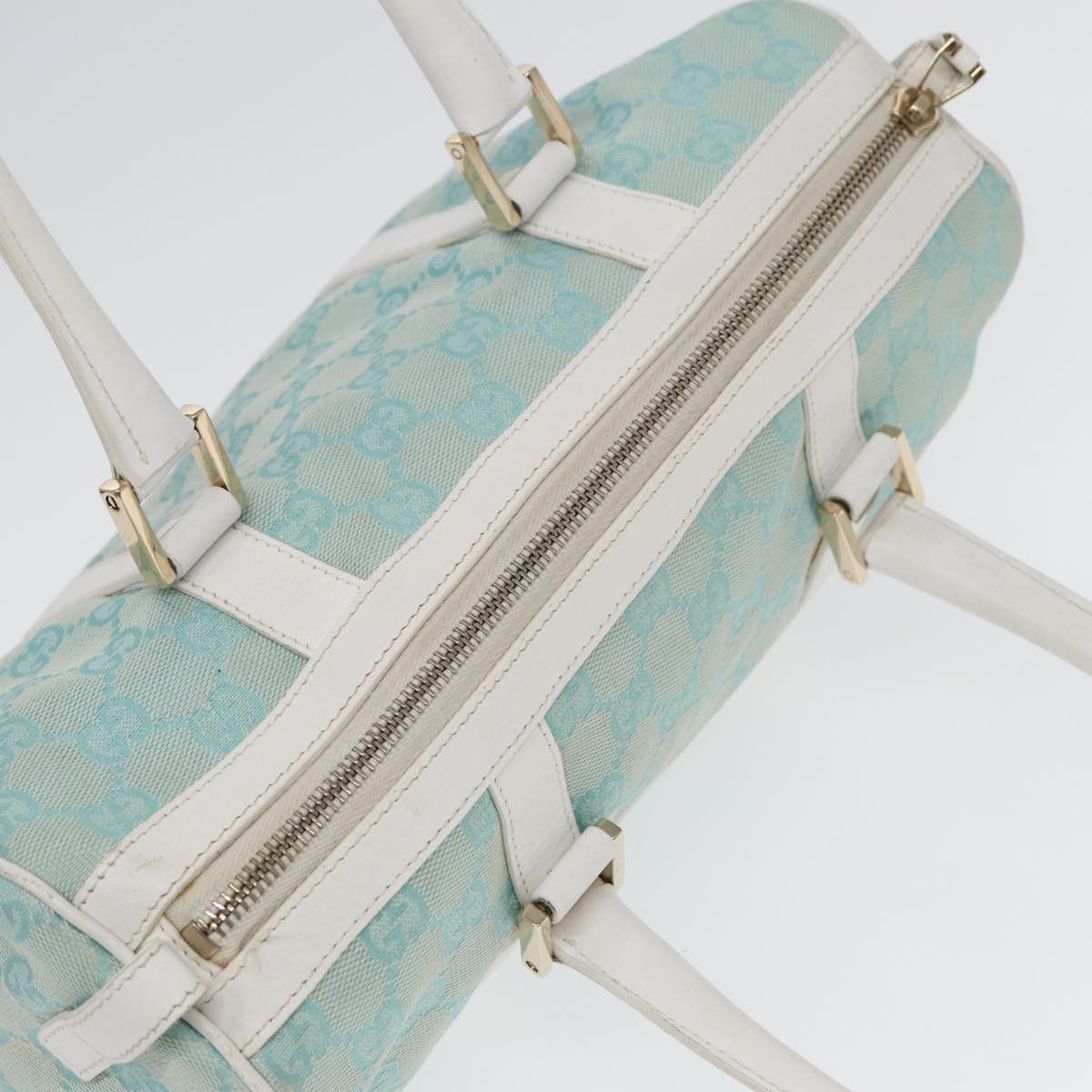 Gucci Gg Canvas Blue Canvas Handbag (Pre-Owned) Size ONE SIZE - 10 Thumbnail