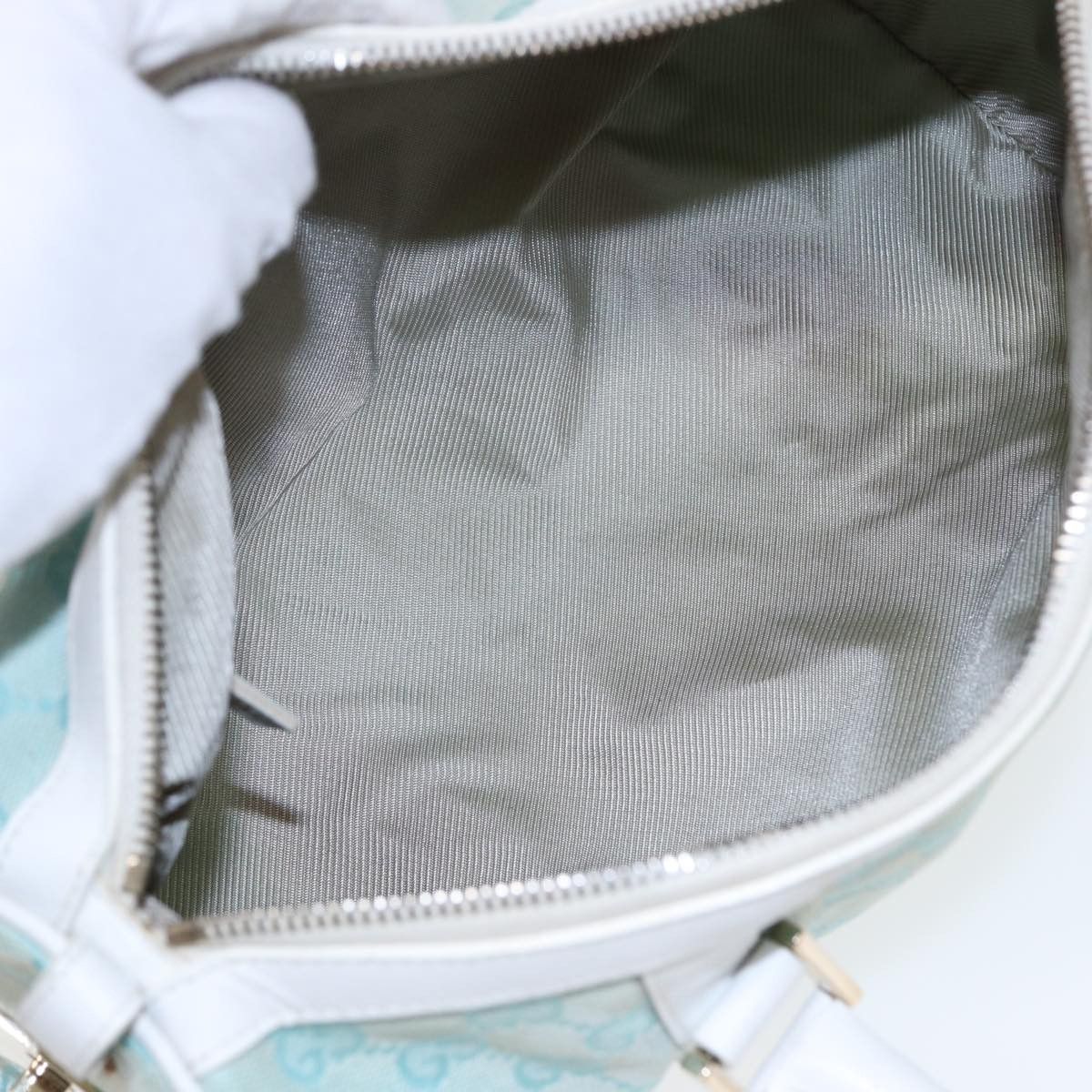 Gucci Gg Canvas Blue Canvas Handbag (Pre-Owned) Size ONE SIZE - 5 Thumbnail
