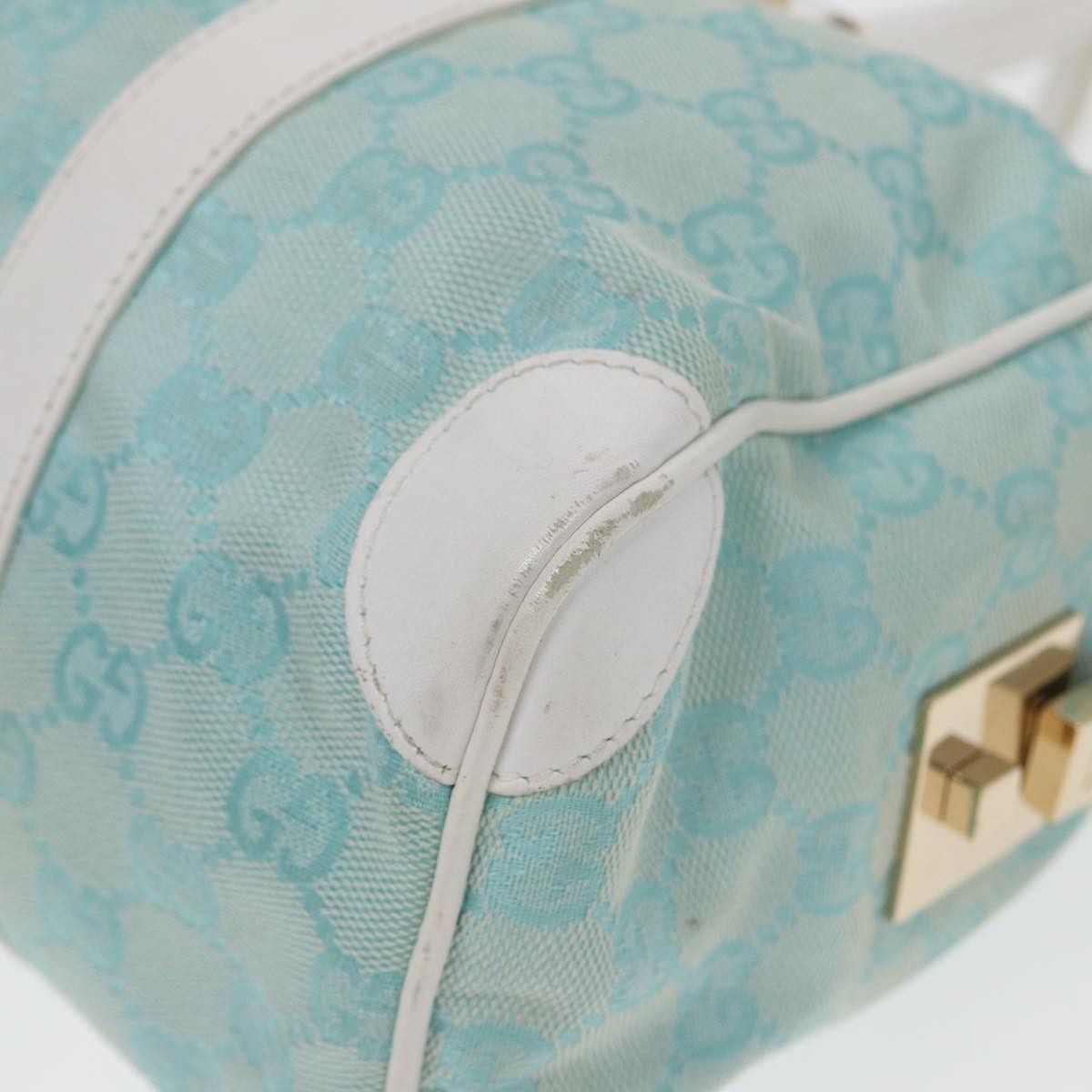 Gucci Gg Canvas Blue Canvas Handbag (Pre-Owned) Size ONE SIZE - 16 Thumbnail