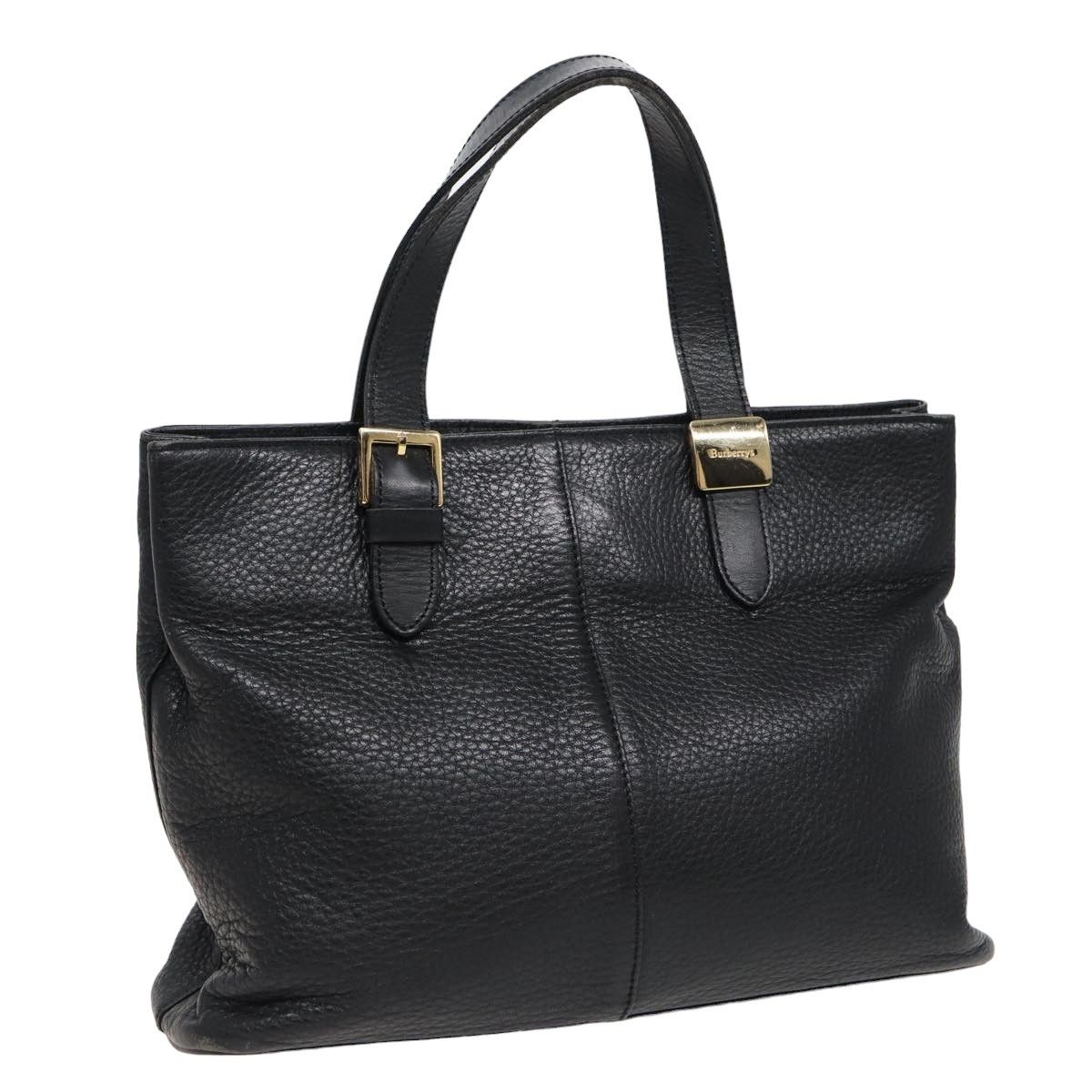 Burberry Black Leather Handbag (Pre-Owned) Size ONE SIZE - 11 Thumbnail