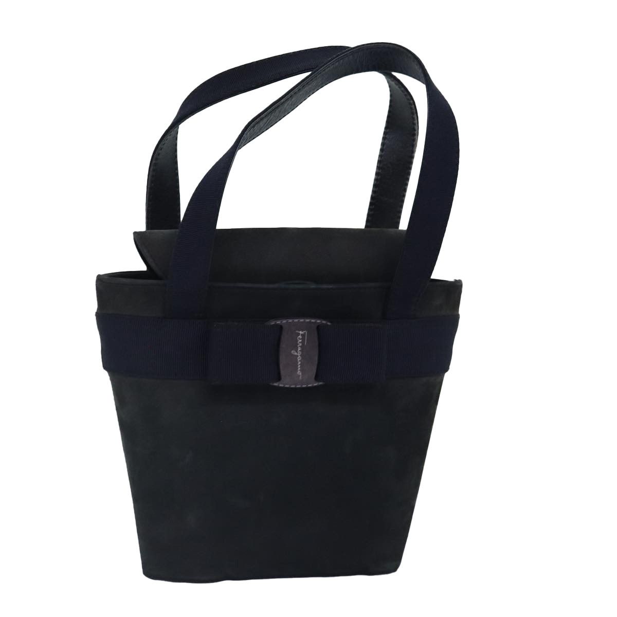 Salvatore Ferragamo Vara Navy Suede Handbag (Pre-Owned) Size ONE SIZE - 9 Thumbnail