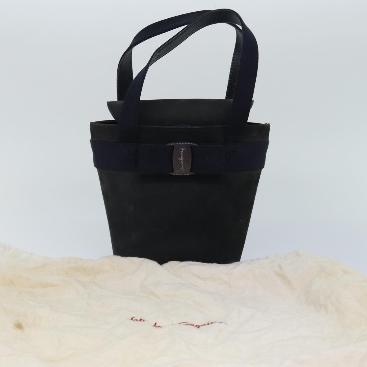 Salvatore Ferragamo Vara Navy Suede Handbag (Pre-Owned) Size ONE SIZE - 8 Thumbnail