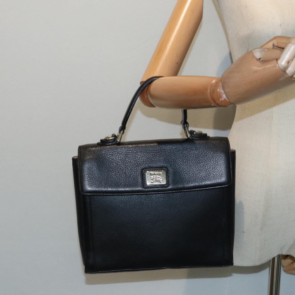 Burberry - Black Leather Handbag (Pre-Owned) Size ONE SIZE - 17 Thumbnail