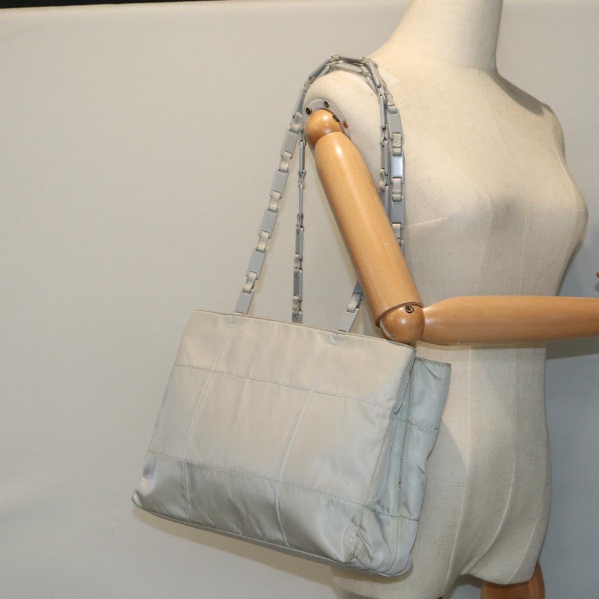 Prada Grey Canvas Shoulder Bag (Pre-Owned) Size ONE SIZE - 6 Thumbnail