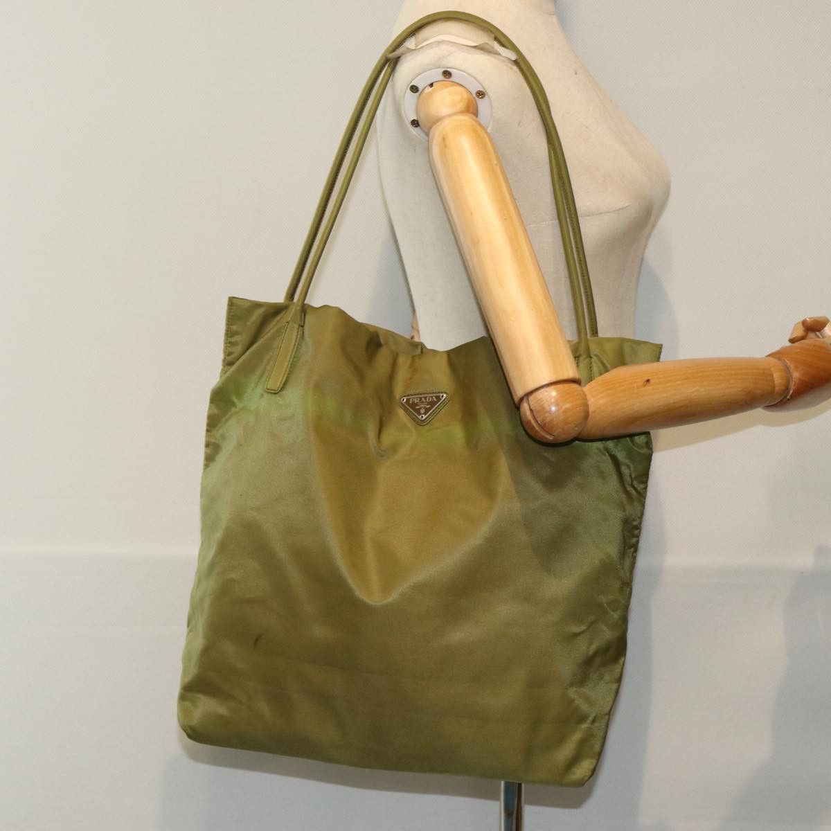 Prada Tessuto Khaki Synthetic Tote Bag (Pre-Owned) Size ONE SIZE - 7 Thumbnail