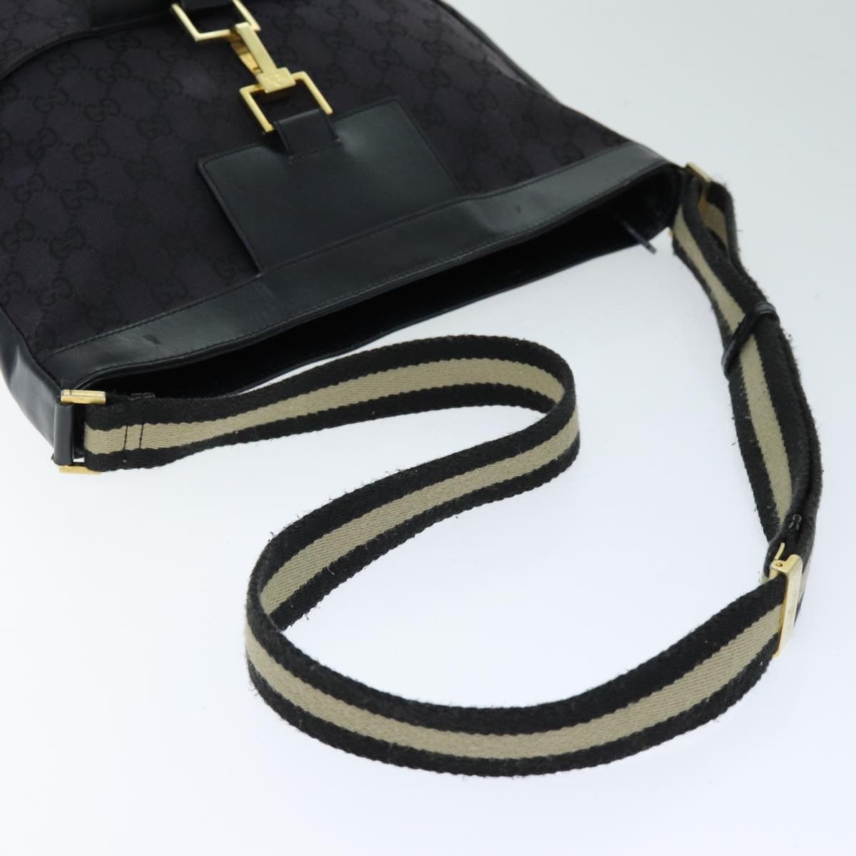 Gucci Jackie Black Canvas Shoulder Bag (Pre-Owned) Size ONE SIZE - 10 Thumbnail