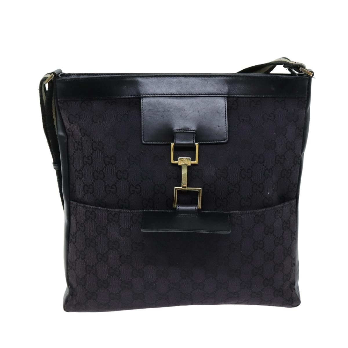 Gucci Jackie Black Canvas Shoulder Bag (Pre-Owned) Size ONE SIZE - 15 Thumbnail