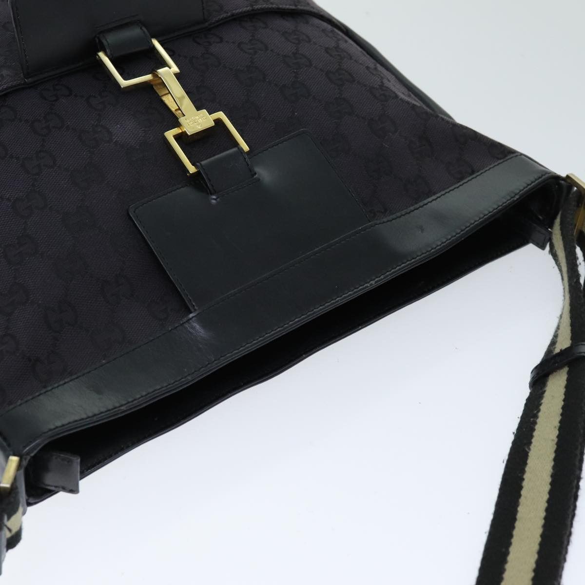Gucci Jackie Black Canvas Shoulder Bag (Pre-Owned) Size ONE SIZE - 9 Thumbnail
