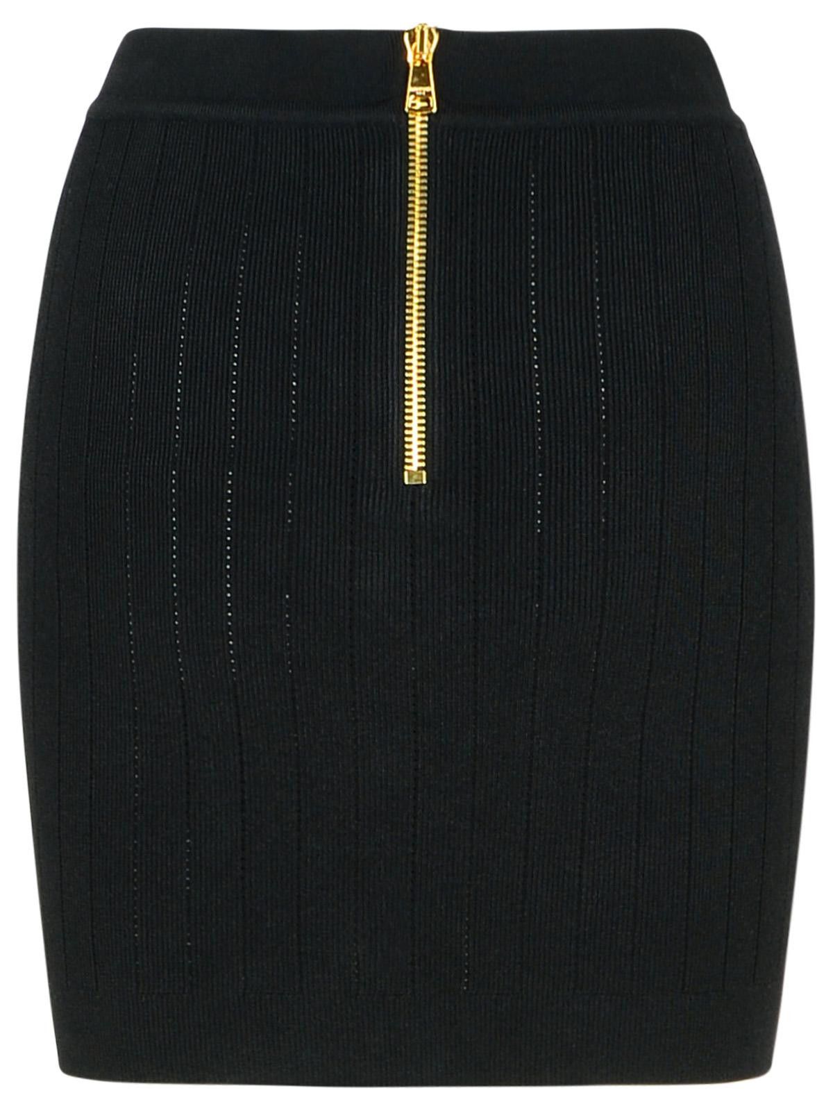 Balmain BALMAIN Black Viscose Blend Miniskirt Size 27" / US 4 / IT 40 - 3 Thumbnail