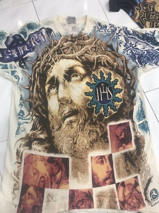 Liquid Blue Super Rare Vintage Jesus Full Prints Tshirt | Grailed