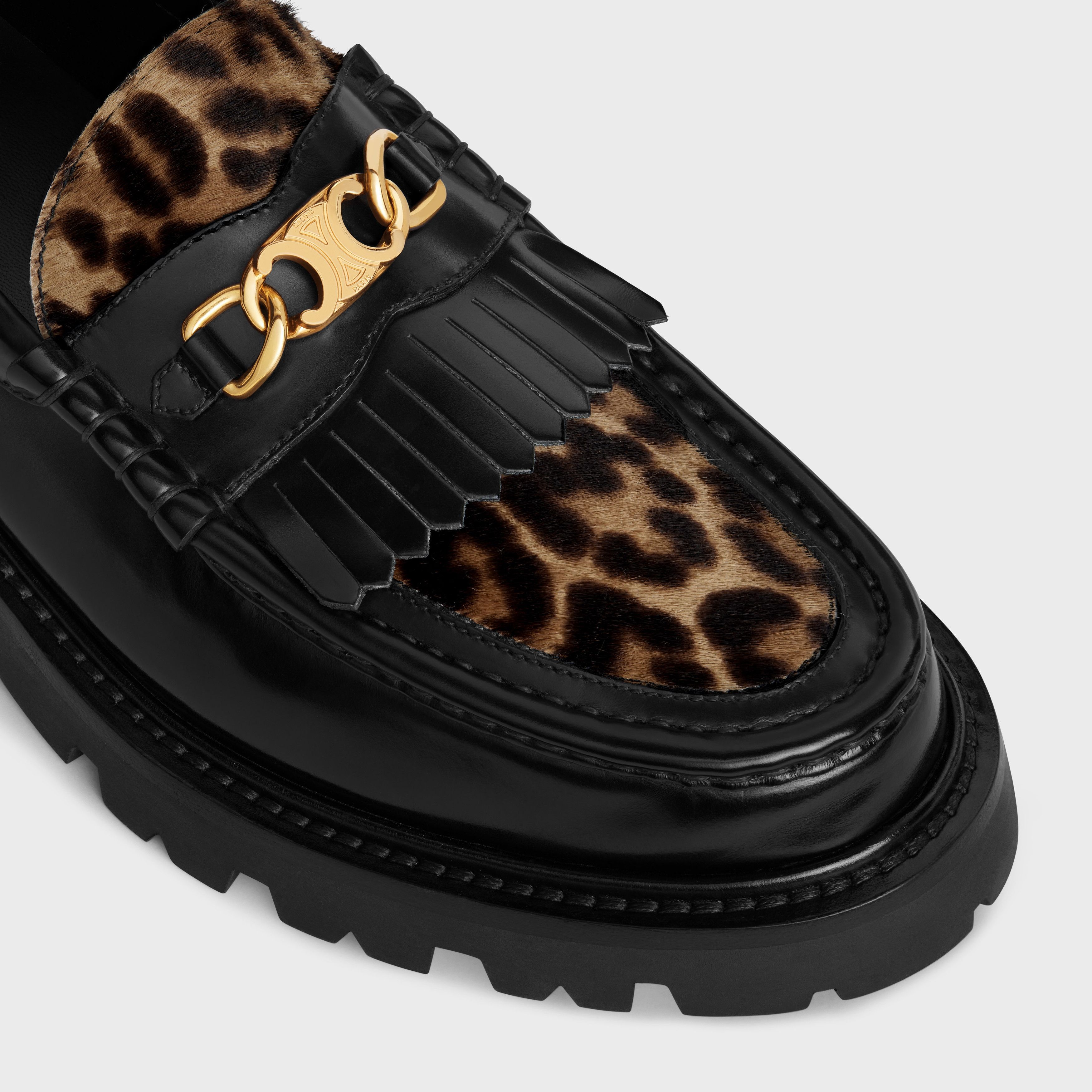 Celine Margaret Loafer in black and leopard Size US 9 / IT 39 - 2 Thumbnail