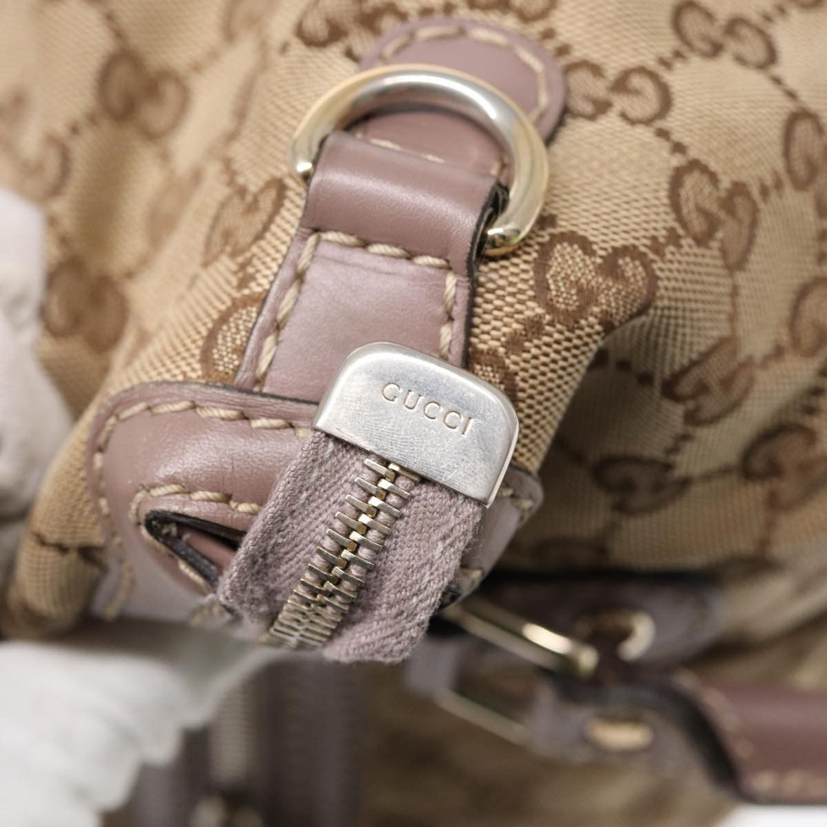 Gucci Sukey Beige Canvas Handbag (Pre-Owned) Size ONE SIZE - 6 Thumbnail