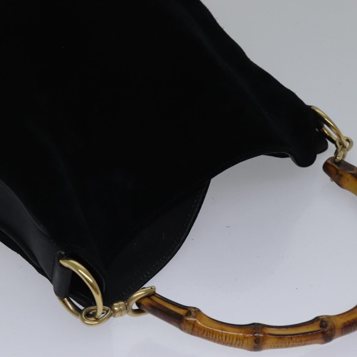 Gucci Bamboo Black Suede Handbag (Pre-Owned) Size ONE SIZE - 6 Thumbnail