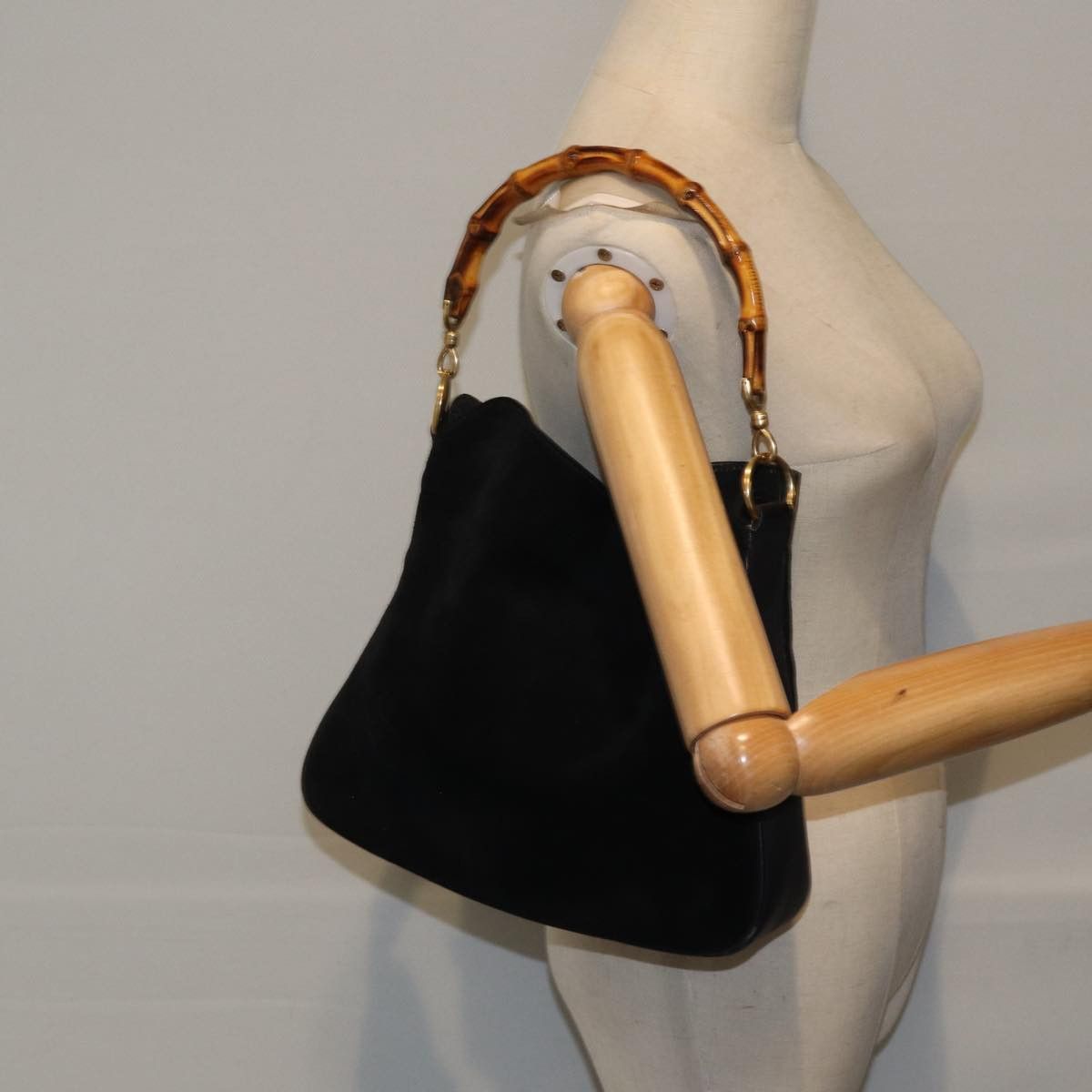Gucci Bamboo Black Suede Handbag (Pre-Owned) Size ONE SIZE - 11 Thumbnail