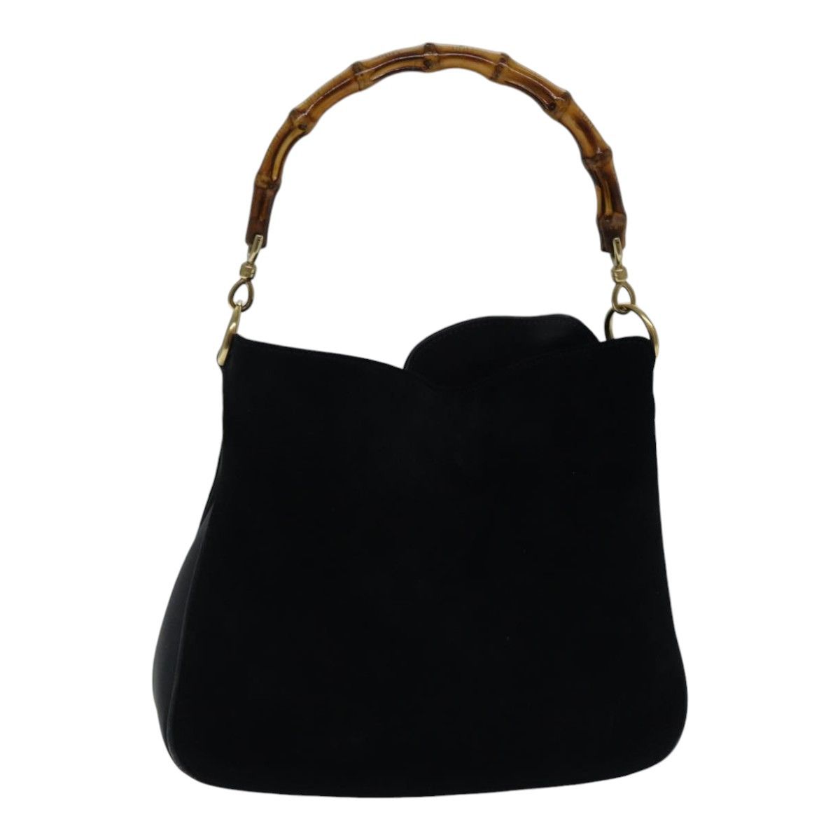 Gucci Bamboo Black Suede Handbag (Pre-Owned) Size ONE SIZE - 2 Thumbnail