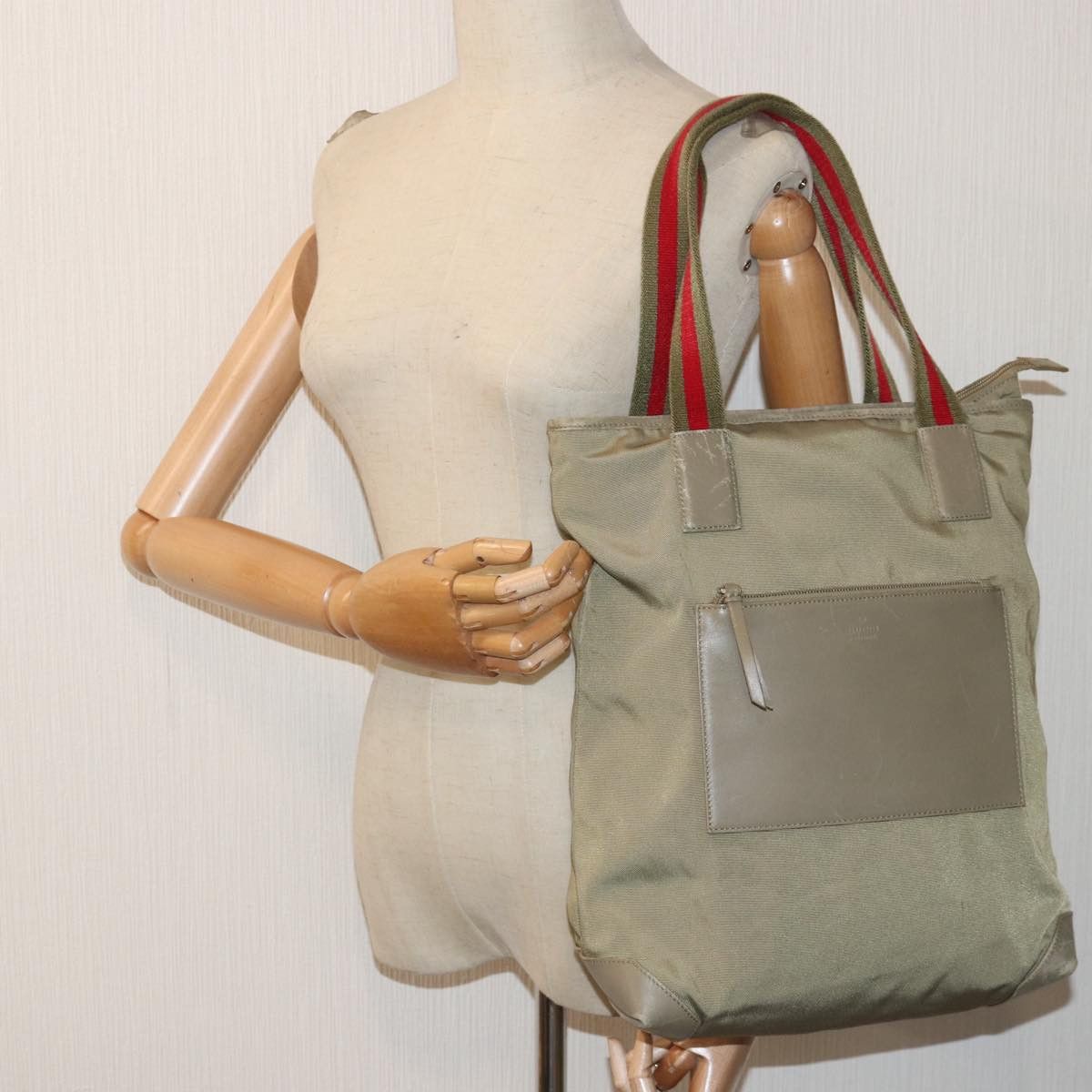 Gucci -- Beige Synthetic Tote Bag (Pre-Owned) Size ONE SIZE - 7 Thumbnail