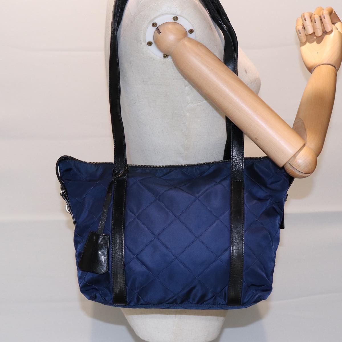 Prada Tessuto Navy Synthetic Shoulder Bag (Pre-Owned) Size ONE SIZE - 11 Thumbnail
