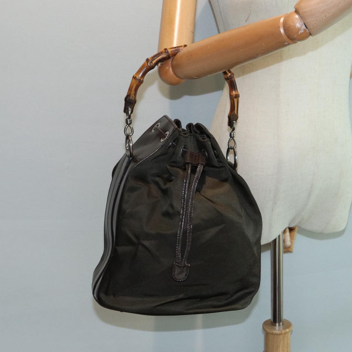 Gucci Bamboo Brown Synthetic Handbag (Pre-Owned) Size ONE SIZE - 7 Thumbnail