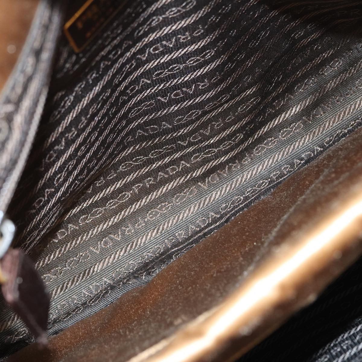Prada Tessuto Brown Synthetic Handbag (Pre-Owned) Size ONE SIZE - 15 Thumbnail