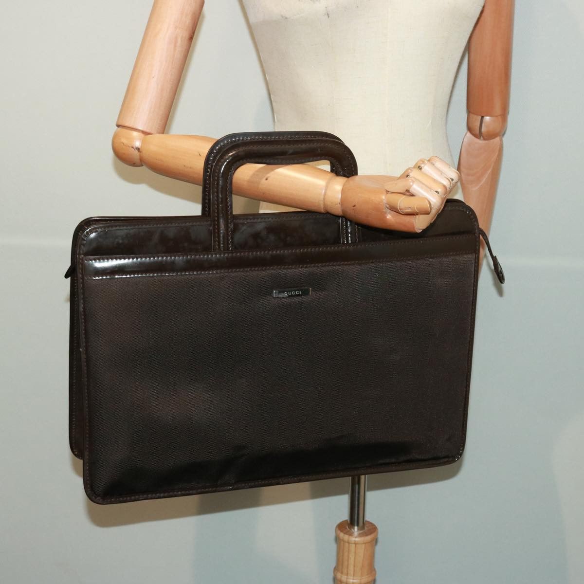 Gucci -- Brown Synthetic Handbag (Pre-Owned) Size ONE SIZE - 7 Thumbnail