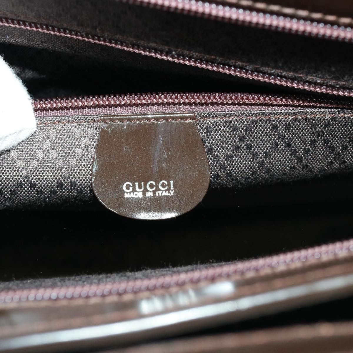 Gucci -- Brown Synthetic Handbag (Pre-Owned) Size ONE SIZE - 8 Thumbnail