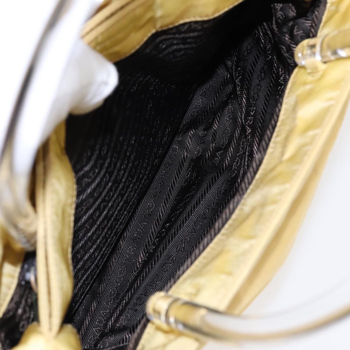 Prada Tessuto Yellow Synthetic Handbag (Pre-Owned) Size ONE SIZE - 17 Thumbnail