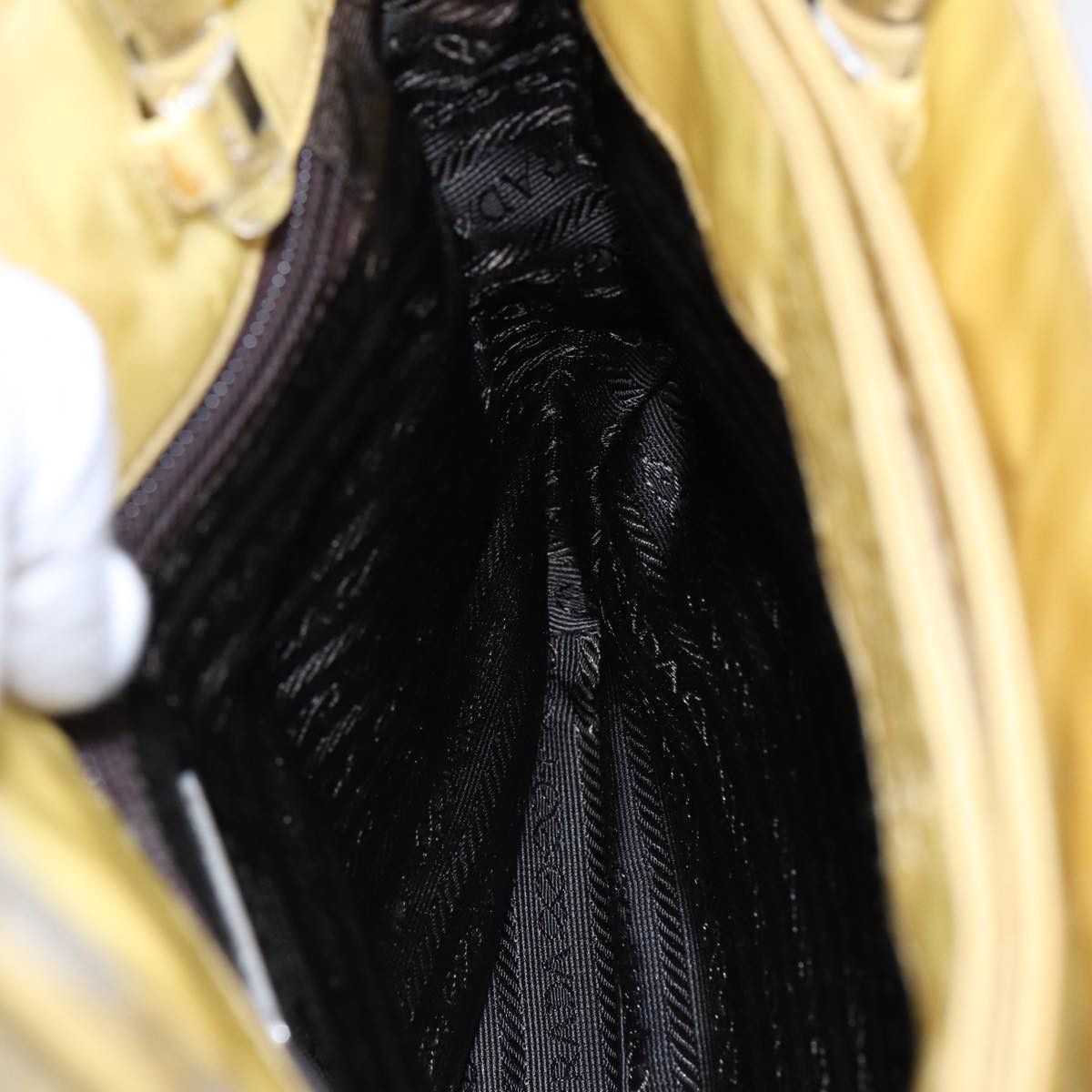Prada Tessuto Yellow Synthetic Handbag (Pre-Owned) Size ONE SIZE - 7 Thumbnail