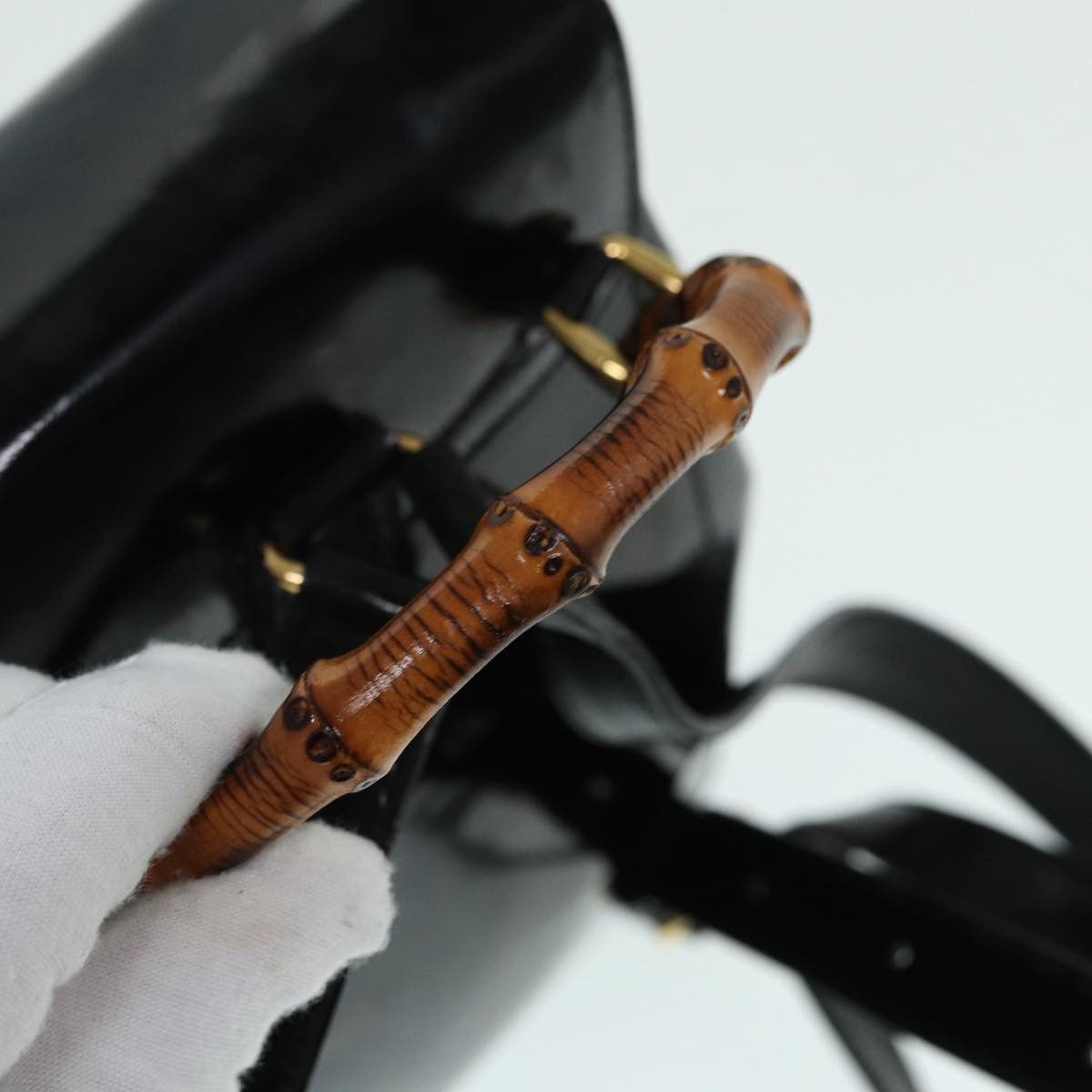 Gucci Bamboo Black Leather Backpack Bag (Pre-Owned) Size ONE SIZE - 4 Thumbnail