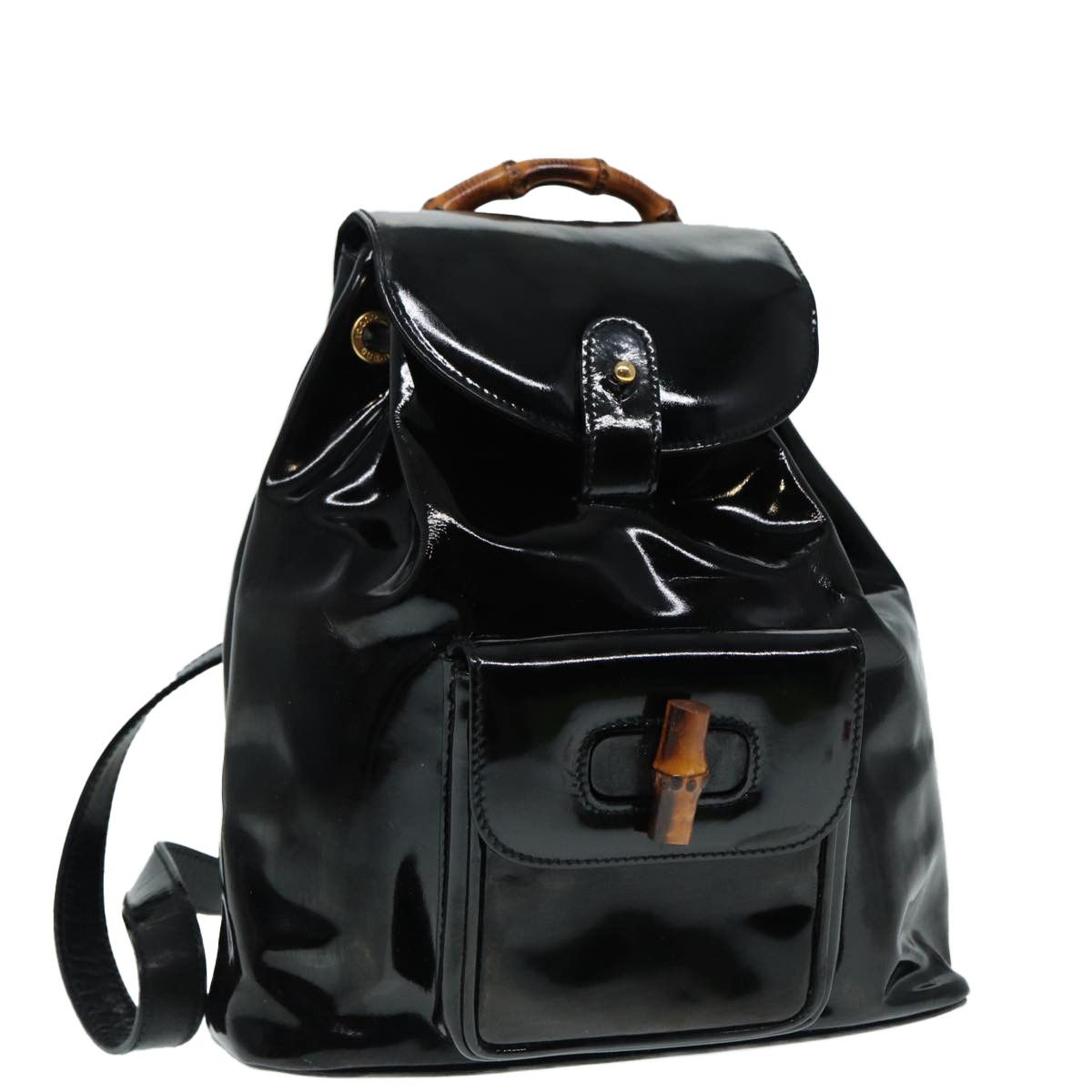 Gucci Bamboo Black Leather Backpack Bag (Pre-Owned) Size ONE SIZE - 15 Thumbnail