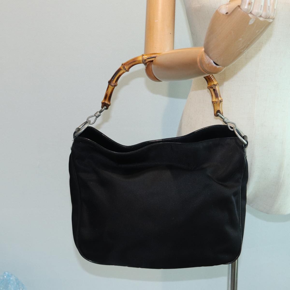 Gucci Bamboo Black Synthetic Shoulder Bag (Pre-Owned) Size ONE SIZE - 7 Thumbnail