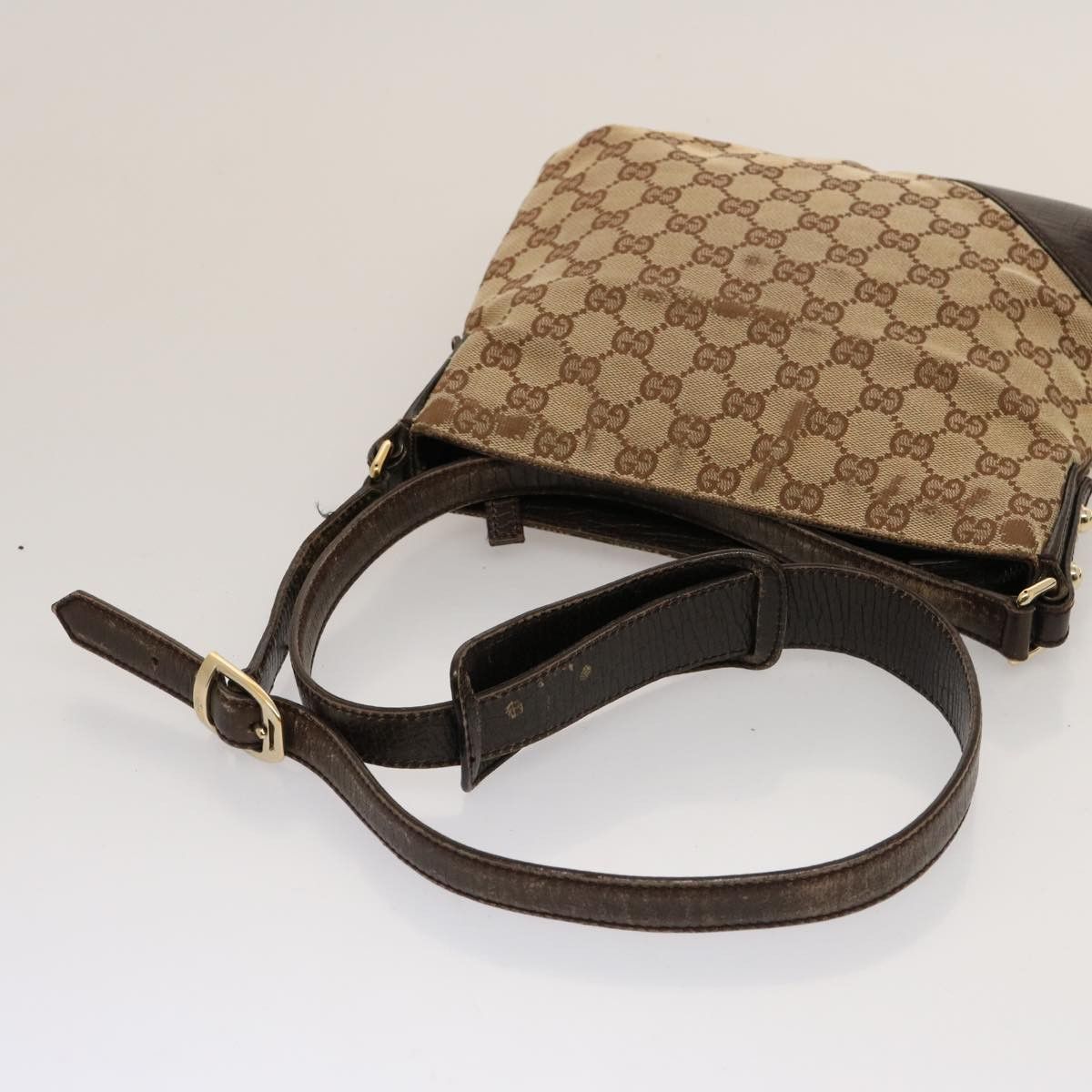 Gucci Horsebit Beige Canvas Shoulder Bag (Pre-Owned) Size ONE SIZE - 4 Thumbnail