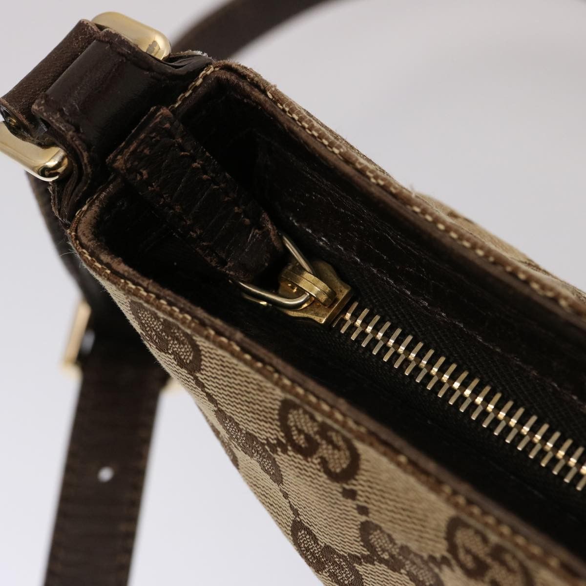 Gucci Horsebit Beige Canvas Shoulder Bag (Pre-Owned) Size ONE SIZE - 20 Thumbnail