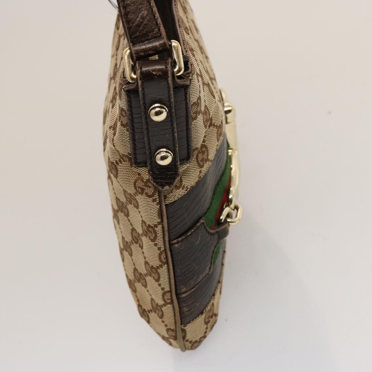 Gucci Horsebit Beige Canvas Shoulder Bag (Pre-Owned) Size ONE SIZE - 11 Thumbnail