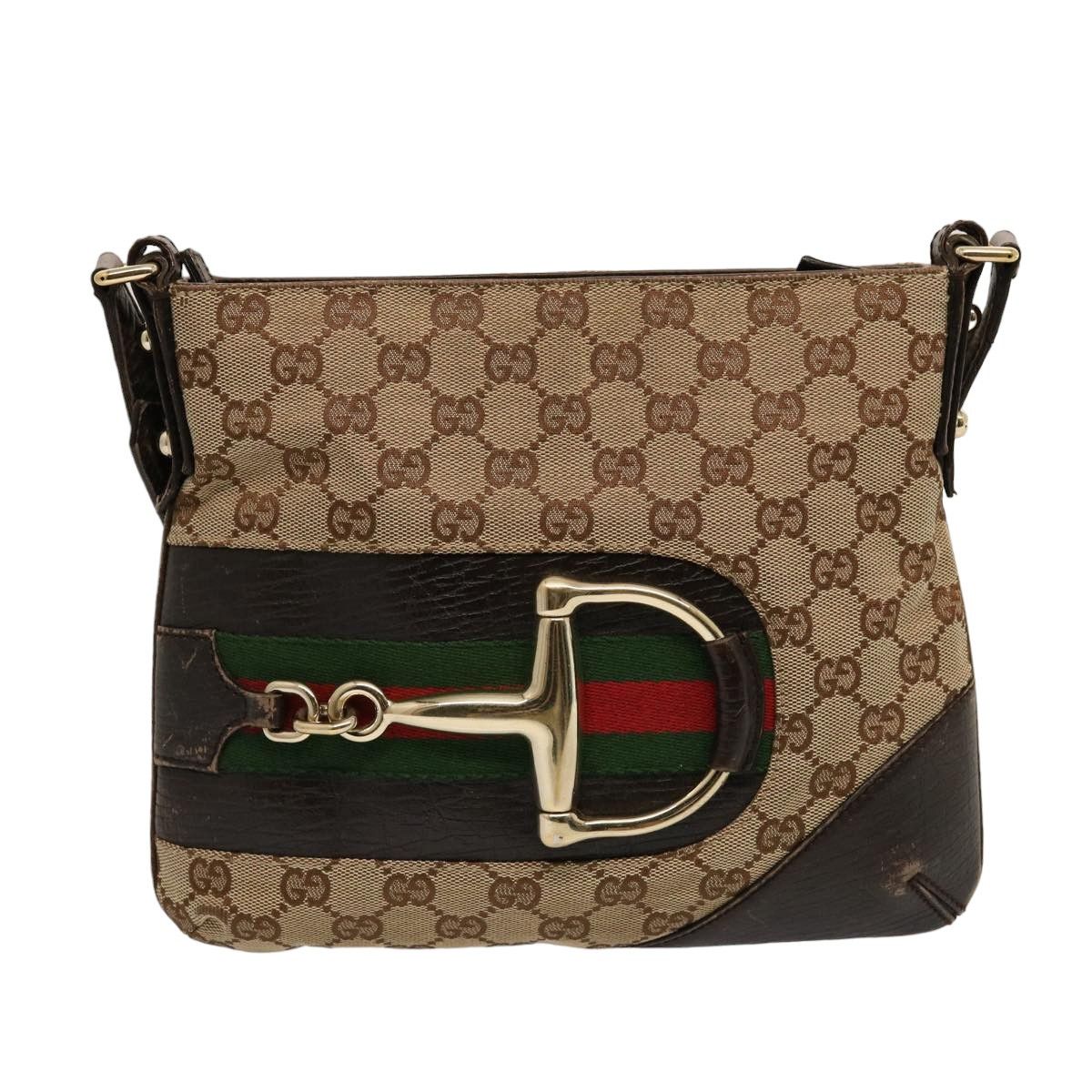 Gucci Horsebit Beige Canvas Shoulder Bag (Pre-Owned) Size ONE SIZE - 17 Thumbnail