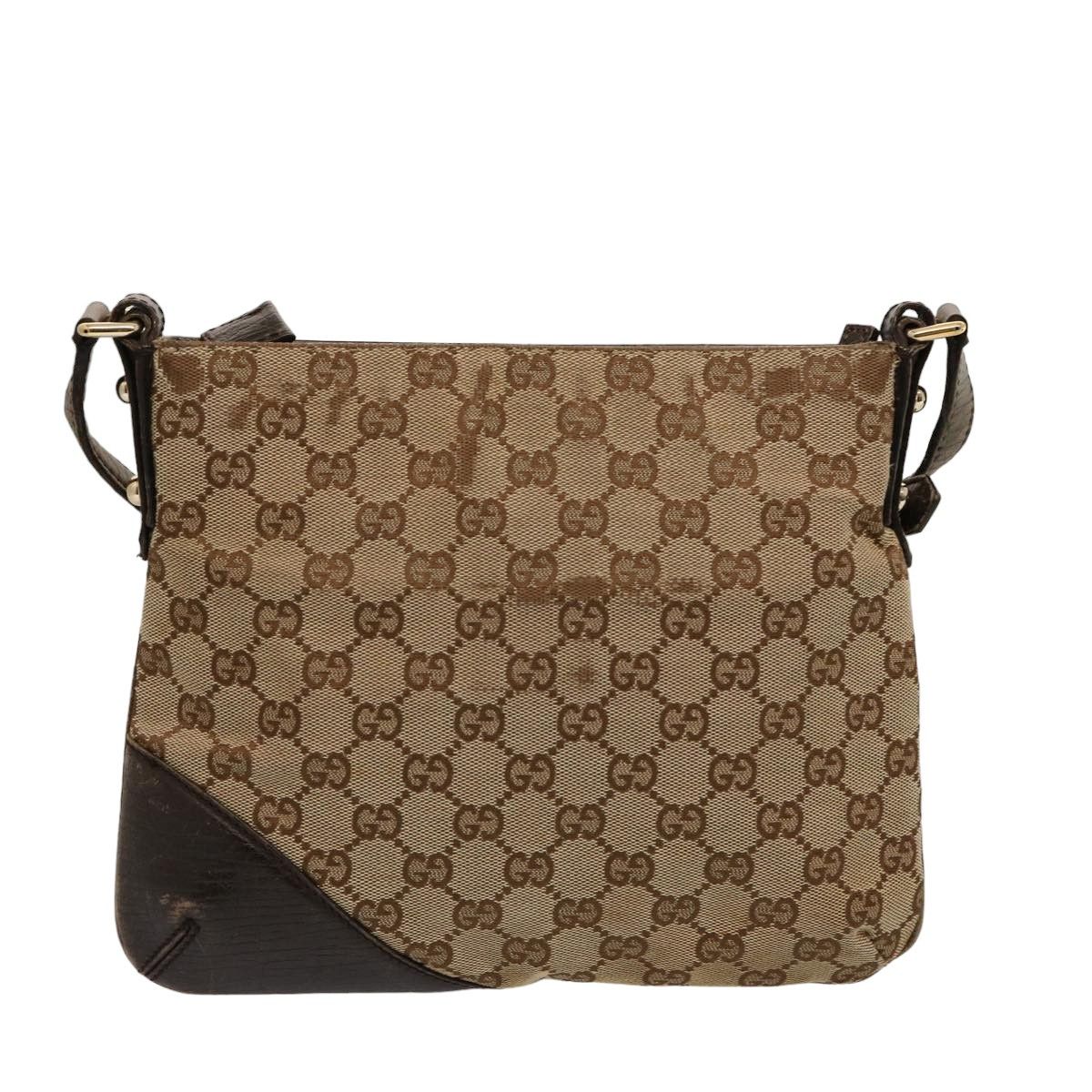 Gucci Horsebit Beige Canvas Shoulder Bag (Pre-Owned) Size ONE SIZE - 2 Thumbnail